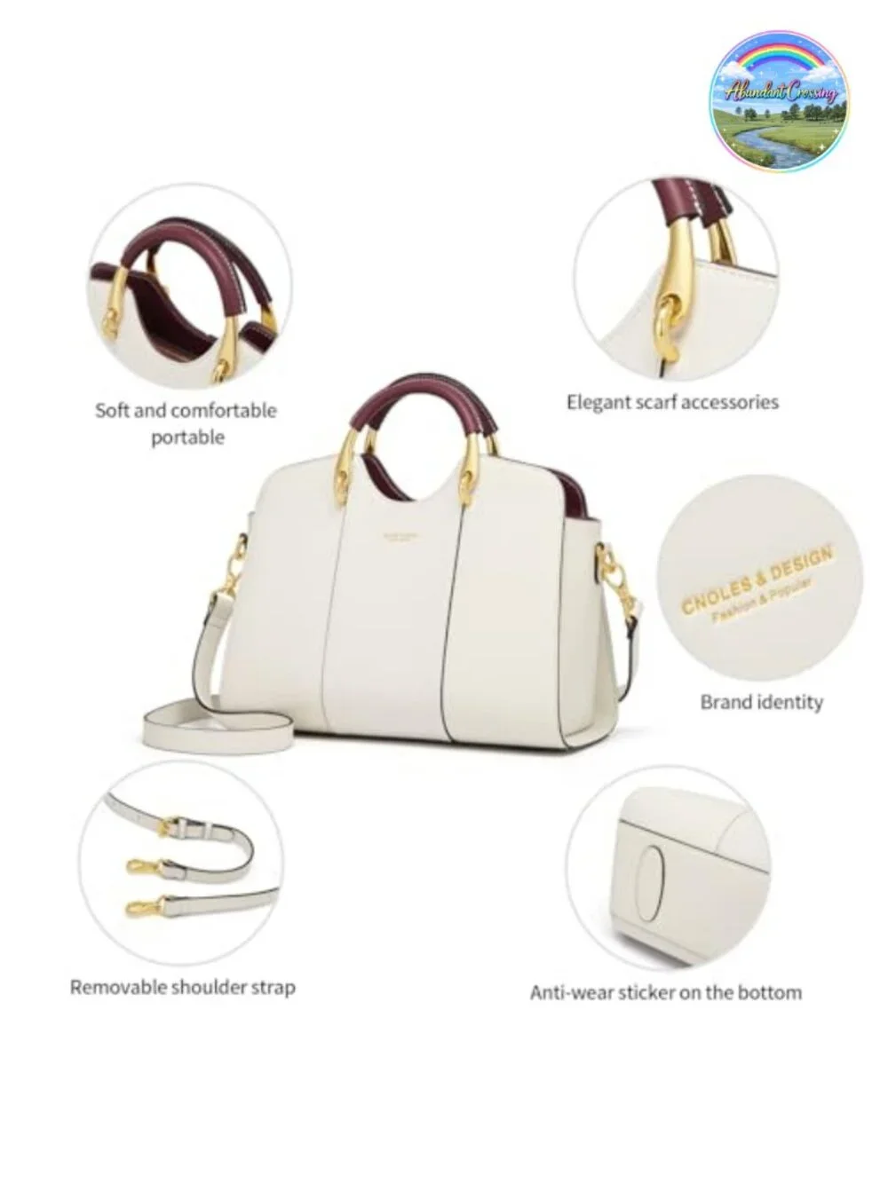 Genuine Leather Satchel Bag Waterproof Tote Shoulder Crossbody Handbag